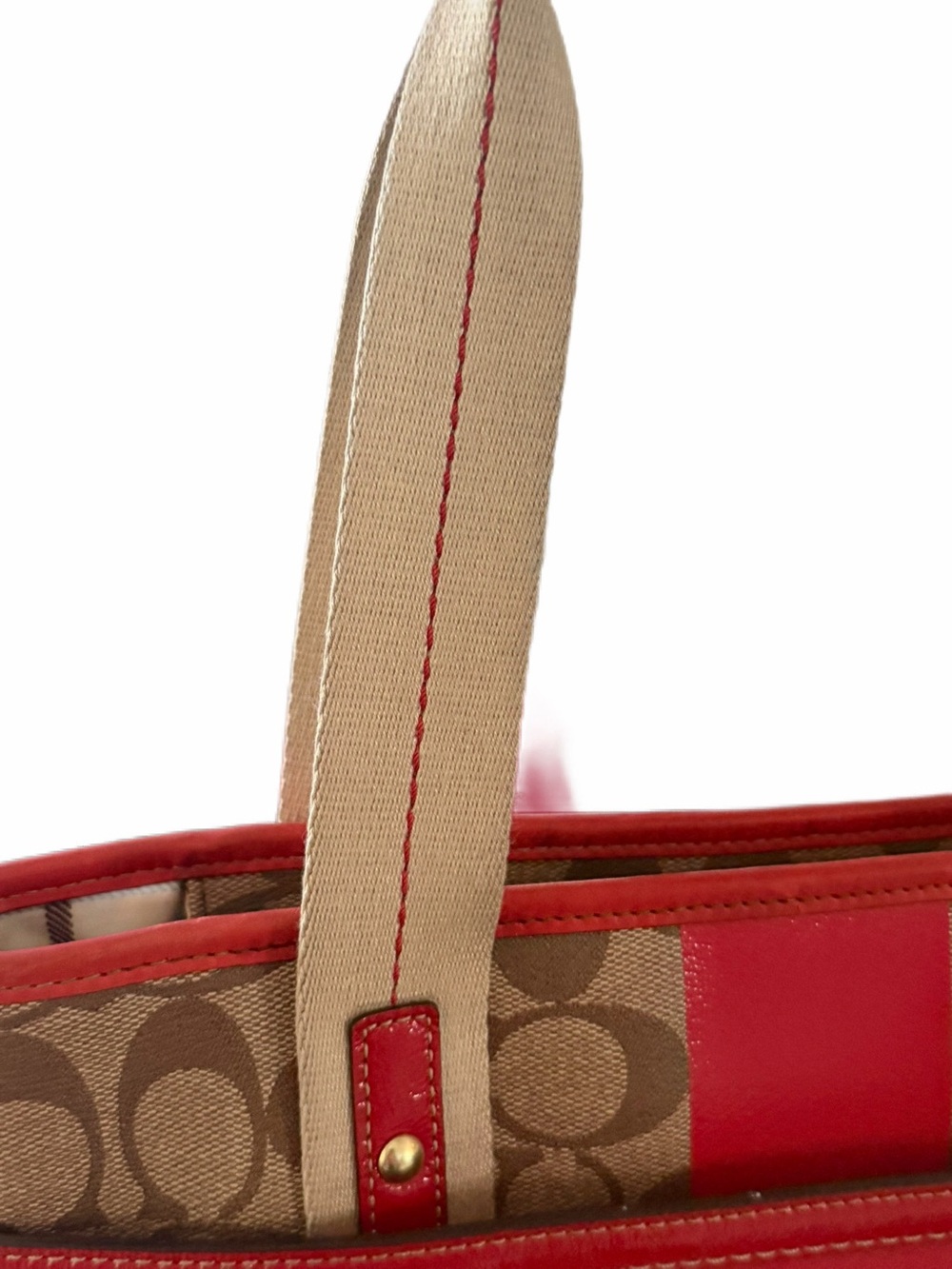 Coach Heritage Stripe Signature Tote- brown C canvas great condition ❤️ - Picture 13 of 16